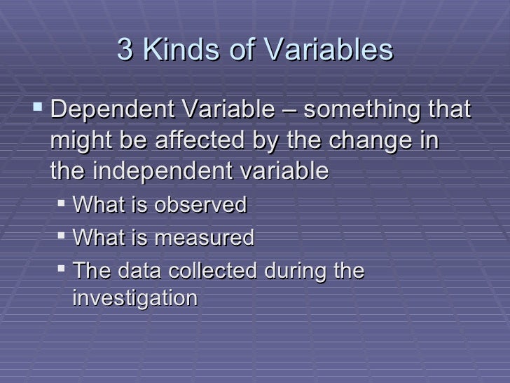 easy science experiments with independent and dependent variables independent variable